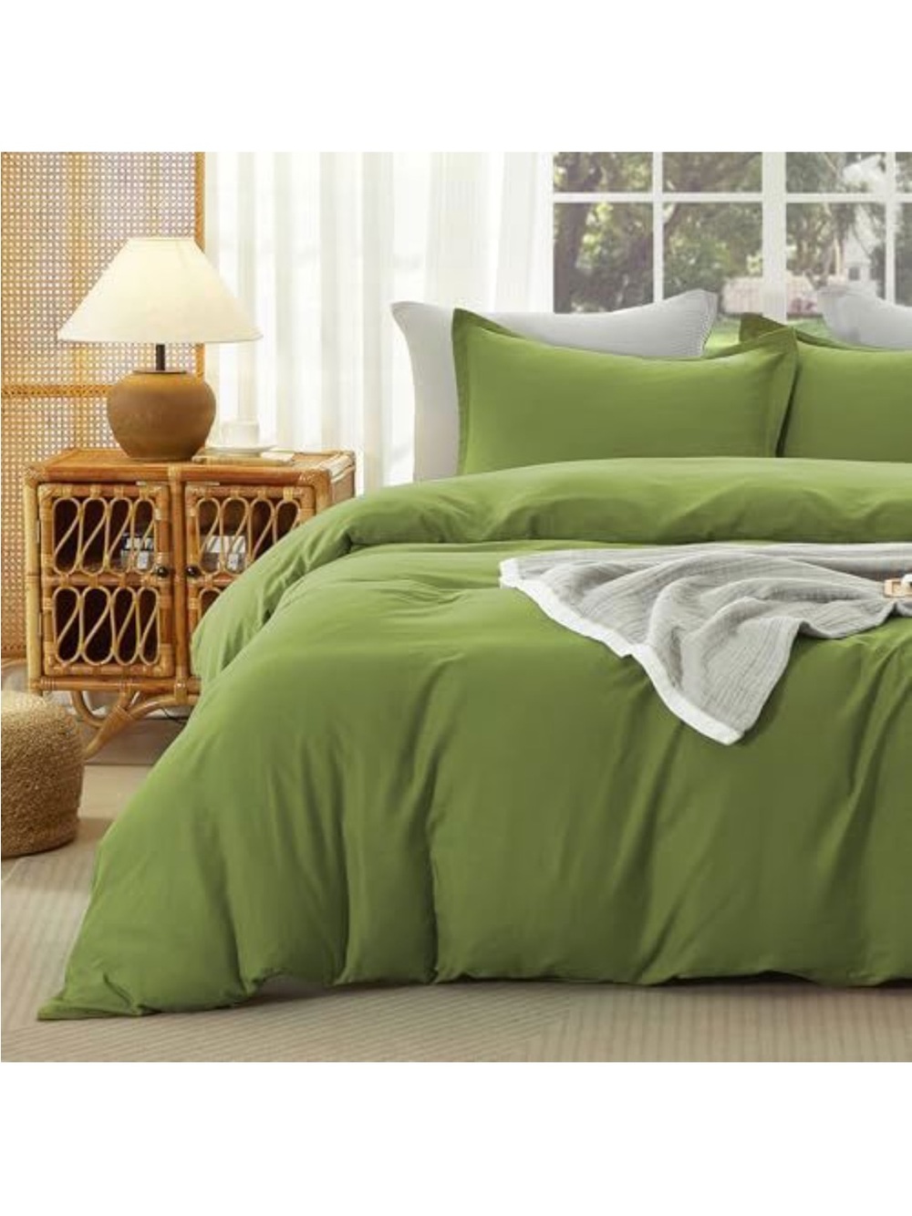 NEW SE SOFTEXLY Muslin Duvet Cover King Size, 100% Washed Cotton Duvet Cover Set